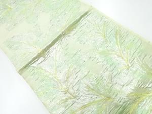 アンティーク　草葉模様織出し袋帯（材料）